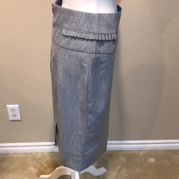 Women's Worthington Gray Pencil Skirt with Lining & Pleated Detailing at Waist-8 - Picture 4 of 7